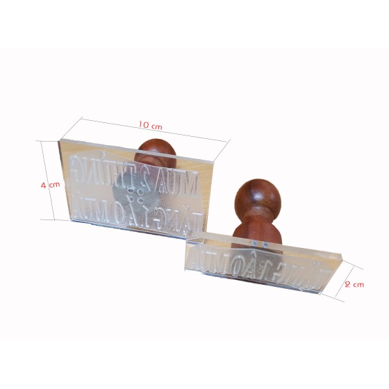 Dấu cán gỗ 10x2cm 