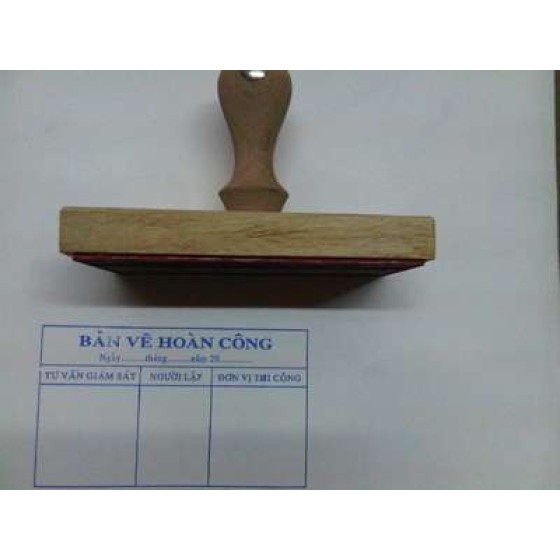 Dấu cán gỗ 7x14cm 