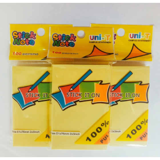 Giấy note vàng 3x2 Uni-T 